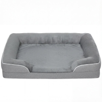 PawHut Cama para Perros Medianos Cama para Gatos con Base Antideslizante Funda Extraíble y Lavable 91,5x68,5x16,5 cm Gris