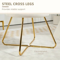 HOMCOM Velvet-Feel Lotus Petal Accent Chair - Cream White(m-7)