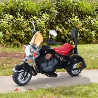 HOMCOM Motoreta Electrica pentru Copii 3-6 ani cu 3 Roti 6V, Negru(m-4)