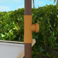 Outsunny Ombrellone da spiaggia con frange e protezione UV40+, Ø190x210 cm, Blu e Bianco(m-5)