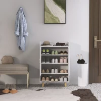 HOMCOM Dulap pentru încălțăminte, raft cu uși și polițe, pentru hol, comodă modernă pentru pantofi, suporturi pentru pantofi, 60 x 30 x 92 cm, Alb(m-3)
