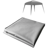 Outsunny Acoperiș de schimb pentru pavilion, husă de schimb pentru 3 x 3 m pavilion de grădină, înlocuitor pentru acoperiș de cort de grădină, UPF50+, material Oxford, gri deschis(m-4)
