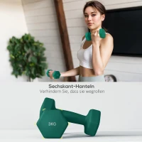 SPORTNOW Hantelset mit Aufbewahrungsgestell, Set mit 6 Hanteln für Fitness-Training, 2 x 1kg, 2 x 2kg, 2 x 3kg(m-7)