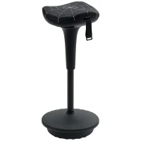 Vinsetto Taburet de birou cu funcție de rotație, taburet ergonomic, reglabil pe înălțime 65,5-83,5 cm, înclinat 120°, Negru(m-7)