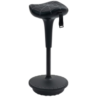 Vinsetto Taburet de birou cu funcție de rotație, taburet ergonomic, reglabil pe înălțime 65,5-83,5 cm, înclinat 120°, Negru