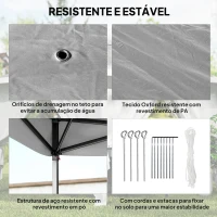 Outsunny Tenda Dobrável 3,3x3,3 m Pop-up Altura Ajustável Teto Duplo Mosquiteiras Removíveis e Bolsa de Transporte Anti-UV Cinzento(m-7)