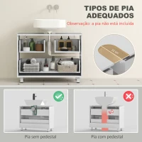HOMCOM Móvel para Lavatório Pousar com 2 Gavetas para Lavatório sem Pedestal 80x30x60 cm Branco(m-4)