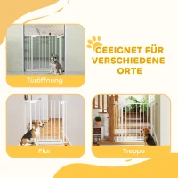 PawHut Traphekje afzethekje zonder boren met automatische sluiting voor kinderen keuken trap 76-89 x 76 cm wit(m-8)
