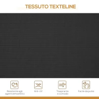 Outsunny Dondolo da Giardino a 3 Posti con Tettuccio, Seduta Traspirante e Telaio in Acciaio, Nero(m-7)