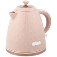 HOMCOM Elektrische Waterkoker, 1,7L, Snelkookfunctie, 2200W, Draadloos, Met Afneembaar Anti-Kalkfilter, Lichtroze(m-10)