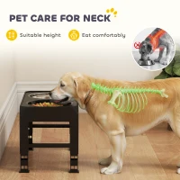 PawHut Raised Dog Bowl, Foldable Elevated Dog bowls with Slow Feeder, 4 Adjustable Heights, for Small Medium Large Breeds(m-5)