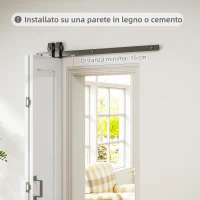 HOMCOM Porta Scorrevole a Libro Pieghevole a Portafoglio con Superficie Verniciabile, 70x210 cm, Bianco(m-5)