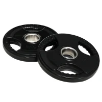 SPORTNOW Discuri de greutate, plăci 2 x 5 kg, cu trei mânere, orificiu Ø 5 cm, acoperire din cauciuc, negru(m-8)