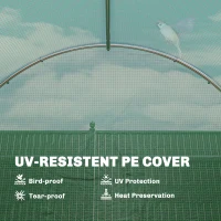 Outsunny 2 x 3 m Walk-in Polytunnel Greenhouse with Hinged Door and 6 Roll Up Mesh Windows, Garden Tunnel Warm House Tent, Green(m-6)
