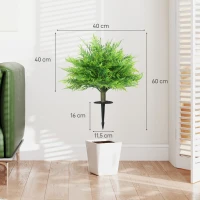HOMCOM Kunstmatige Bostonvarenbossen UV-bestendig, kunstplanten met pinnen, set van 2, 60 cm voor tuin en veranda(m-3)