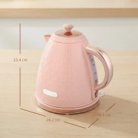 HOMCOM Bollitore elettrico 1,7L 2200W con filtro anticalcare, Rosa chiaro(m-3)