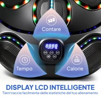 SPORTNOW Macchina da Boxe Musicale a Parete con 9 Modalità, Luci LED e Connessione Bluetooth, 61x48x11 cm, Nero(m-6)
