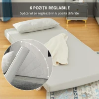 HOMCOM Fotoliu Pat 3 in 1 cu Spatar Rabatabil, Bej(m-4)