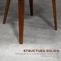 HOMCOM Set de 2 scaune pentru sufragerie stil vintage șezut tapițerie sintetică 51,5 x 53 x 79,5 cm alb maro(m-6)