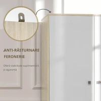 HOMCOM Dulap haine, cu 2 sertare si cuier, cu 2 usi cu 4 compartimente,din lemn si alb, 90x50x190cm(m-4)