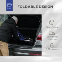 HOMCOM 2 in 1 Wheelchair Transport Chair & Folding Rollator Walker with Seat, Backrest, Footrest, Lightweight Walking Frame with Bag, Adjustable Height, 4 Wheeled Walker for Seniors, Pearl Blue(m-7)