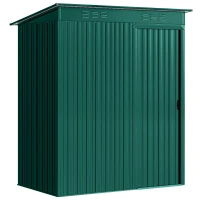 Outsunny Casinha de Jardim em Metal com Ventilação e Porta de Correr 159x106x181 cm Verde(m-1)