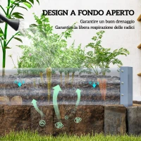 Outsunny Letto da Giardino Rialzato in Acciaio Galvanizzato, 240 x 120 x 30 cm, Orto Rialzato da Esterno con Fondo Aperto per Verdure, Fiori, Erbe Aromatiche, Argento(m-6)
