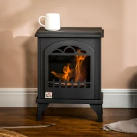 HOMCOM Staande bio-ethanolhaard met 1,2 l tank, ca. 3 uur brandduur, dekking 25 m² 41 x 25 x 54 cm(m-7)