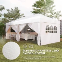 Outsunny Paviljoen ca. 6x3m stabiel winterbestendig pop-up opvouwbaar paviljoen met raam ritsdeur zijwanden UV-bescherming(m-5)