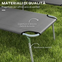 Outsunny Set 2 Sdraio da Giardino Pieghevoli con Tettuccio Regolabile, in Tessuto Oxford e Metallo, 187x58x36 cm, Grigio(m-7)