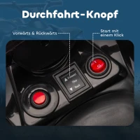 AIYAPLAY Kinder Quad Elektro 6V Kinderquad mit Vorwärts-, Rückwärtsfunktion, Musik, LED-Scheinwerfer Schwarz(m-7)