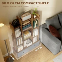 HOMCOM 12 Shelf Storage Unit, with Drawers - Brown(m-6)