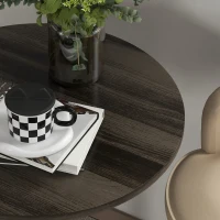 HOMCOM Mesa Alta Cozinha Mesa Alta Bar Redonda para 2 Pessoas Altura Ajustável Tampo Giratório 360° 60x60x91 cm Nogueira(m-8)