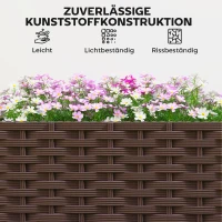 Outsunny Klimrek met plantenbak bloembak met zelfbewateringssysteem 120 x 40 x 192 cm bruin(m-8)