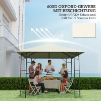 Outsunny tuinpaviljoendak 3x3 m met 8 afwateringsgaten, van Oxford 600D stof, Crèmewit(m-7)