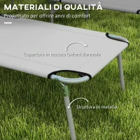 Outsunny Set 2 Sdraio da Giardino Pieghevoli con Tettuccio Regolabile, in Tessuto Oxford e Metallo, 187x58x36 cm, Grigio Chiaro(m-7)