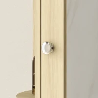 HOMCOM Armoire de salle de bain avec miroir Armoire murale avec étagères ouvertes 66x17x63 cm Naturel(m-5)