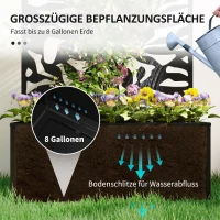 Outsunny Hochbeet mit Sichtschutzpaneel, Rankengitter, Metall, Schwarz(m-4)