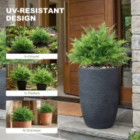 HOMCOM Kunstmatige Bostonvarenbossen UV-bestendig, kunstplanten met pinnen, set van 2, 60 cm voor tuin en veranda(m-4)
