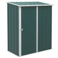 Outsunny Casetta da Giardino in Acciaio Porta Attrezzi con Catenaccio, 161.5x94.5x196cm, Verde(m-11)