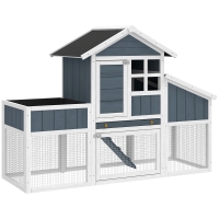 PawHut Pollaio Prefabbricato in Legno con Area Aperta e Casetta