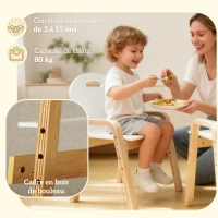 AIYAPLAY Lot de 2 chaises pour enfants réglables en hauteur fauteuil enfants en bois massif avec accoudoirs 39x34x61,5cm blanc(m-6)