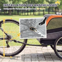 PawHut Hundeanhänger Faltbarer Fahrradanhänger mit Sicherheitsreflektoren für Kleine Mittelgroße Hunde bis 20 kg Orange(m-9)