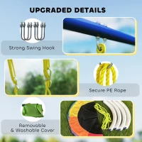 AIYAPLAY 4-in-1 Swing Set up to 150 kg with Nest Swing, Basketball Hoop, Soccer Goal, U-Swing 288 x 160 x 220 cm(m-4)