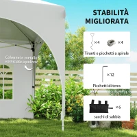 Outsunny Gazebo da Giardino Pieghevole 3x6 m con Pareti Rimovibili e Borsa di Trasporto, Bianco(m-5)