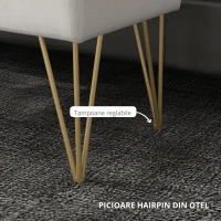 Homcom Bancuta Otoman 100 cm – Tapitata cu Depozitare & Picioare Elegante(m-5)