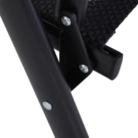Outsunny Set 2 Sedie da Giardino Pieghevoli con Braccioli in Metallo e Texteline, 58x64x94cm, Nero(m-8)