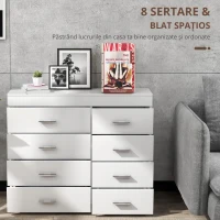 HOMCOM Comoda pentru Casa si Birou in Lemn, Alb, 90x35x73cm(m-5)