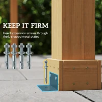 Outsunny Graden Pergola Kit, Wooden Pergola Gazebo Grape Trellis with Stable Structure, 3.6 x 3.6m, Dark Brown(m-5)