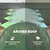Outsunny 2 x 3 m Walk-in Polytunnel Greenhouse with Hinged Door and 6 Roll Up Mesh Windows, Garden Tunnel Warm House Tent, Green(m-9)